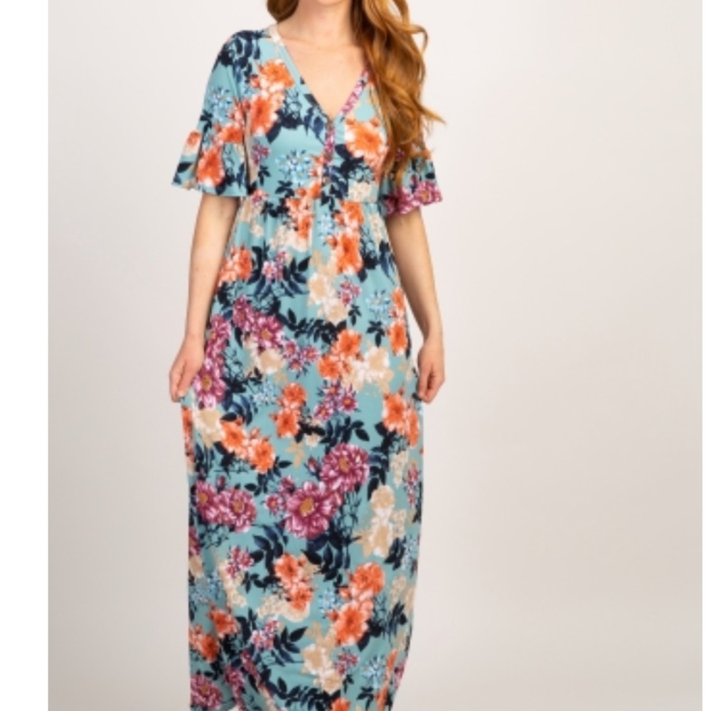 PinkBlush Flower Maxi Dress
